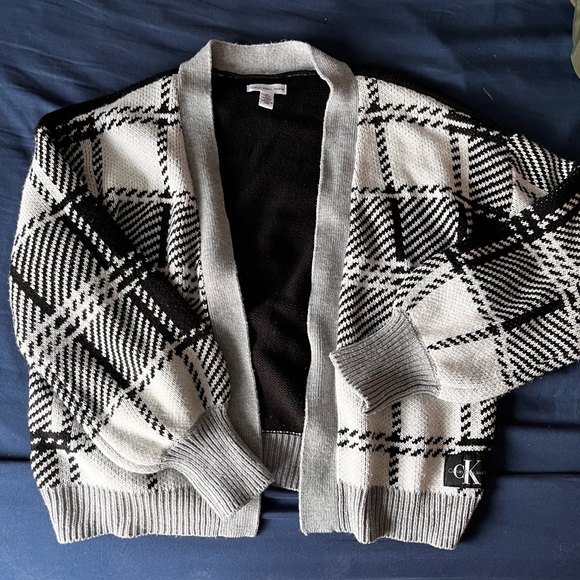 Calvin Klein Black and White Cardigan - Picture 1 of 5